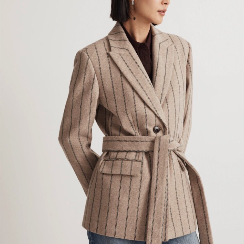 NWOT Madewell The Bedford Oversized Belted Blazer